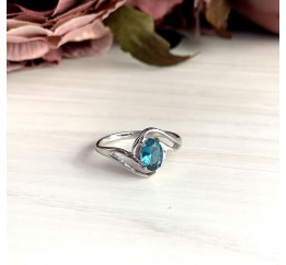 Серебряное кольцо SilverBreeze с натуральным топазом Лондон Блю 1997925 17 размер, 17 размер, 17 размер, 17 размер