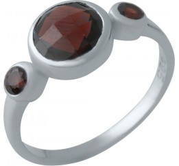 Серебряное кольцо SilverBreeze с натуральным гранатом 2013914 17 размер, 17 размер, 17 размер, 17 размер