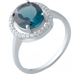 Серебряное кольцо SilverBreeze с натуральным топазом Лондон Блю 2020196 18 размер, 18 размер, 18 размер, 18 размер