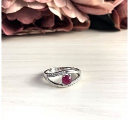 Серебряное кольцо SilverBreeze с натуральным рубином 2027102 18 размер, 18 размер, 18 размер, 18 размер