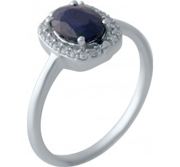 Серебряное кольцо SilverBreeze с натуральным сапфиром (2028208) 17.5 размер