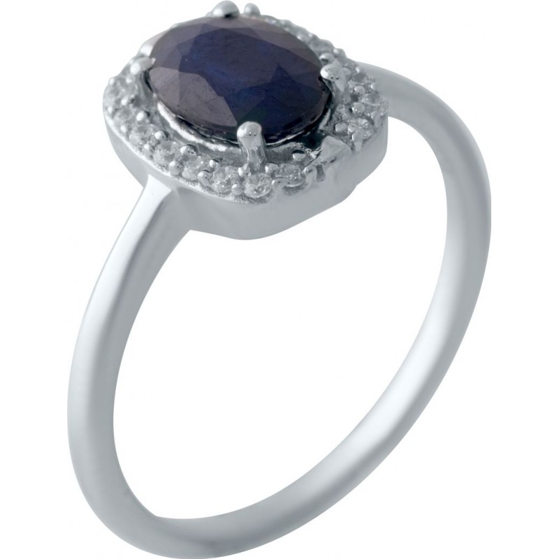 Серебряное кольцо SilverBreeze с натуральным сапфиром 2028208 17.5 размер, 17.5 размер, 17.5 размер, 17.5 размер