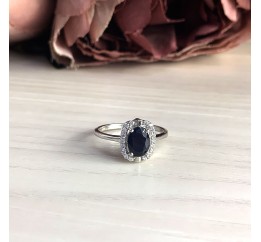 Серебряное кольцо SilverBreeze с натуральным сапфиром 2028208 17 размер, 17 размер, 17 размер, 17 размер