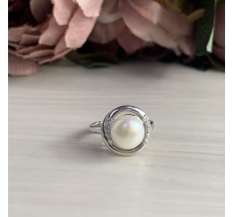Серебряное кольцо SilverBreeze с натуральным жемчугом 2041283 17 размер, 17 размер, 17 размер, 17 размер