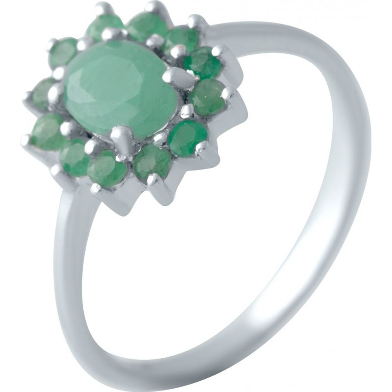 Серебряное кольцо SilverBreeze с натуральным изумрудом 2043386 18 размер, 18 размер, 18 размер, 18 размер