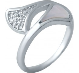 Серебряное кольцо SilverBreeze с натуральным перламутром 2038221 16 размер, 16 размер, 16 размер, 16 размер