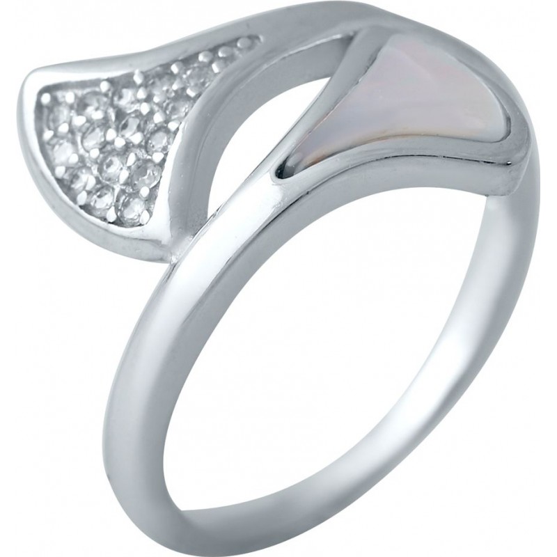 Серебряное кольцо SilverBreeze с натуральным перламутром 2038221 16 размер, 16 размер, 16 размер, 16 размер