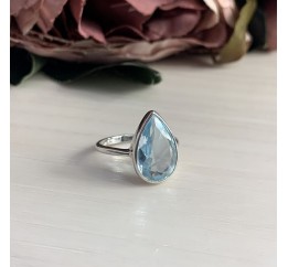 Серебряное кольцо SilverBreeze с натуральным топазом (2043942) 18 размер