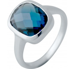 Серебряное кольцо SilverBreeze с натуральным топазом Лондон Блю (2043294) 18 размер