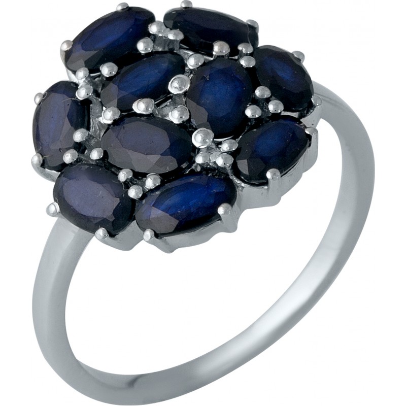 Серебряное кольцо SilverBreeze с натуральным сапфиром (1987759) 17.5 размер