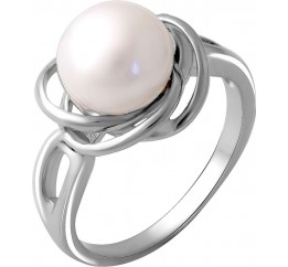Серебряное кольцо SilverBreeze с натуральным жемчугом (2044017) 16.5 размер