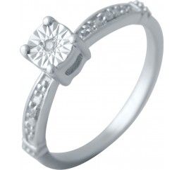 Серебряное кольцо SilverBreeze с натуральными бриллиантом 2043652 18 размер, 18 размер, 18 размер, 18 размер