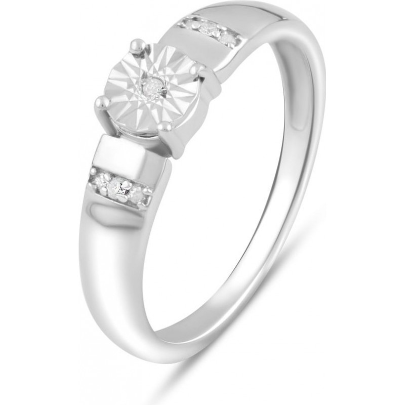 Серебряное кольцо SilverBreeze с натуральными бриллиантом 0.03ct (2075608) 18.5 размер