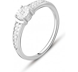 Серебряное кольцо SilverBreeze с натуральными бриллиантом 0.03ct (2074694) 19 размер