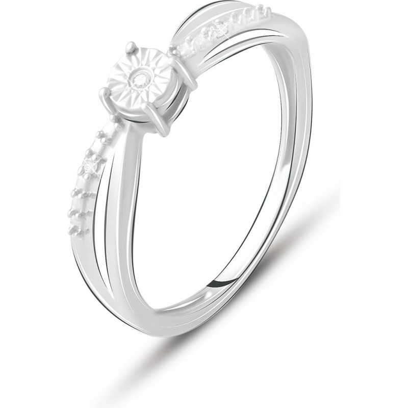Серебряное кольцо SilverBreeze с натуральными бриллиантом 0.03ct (2074670) 18.5 размер