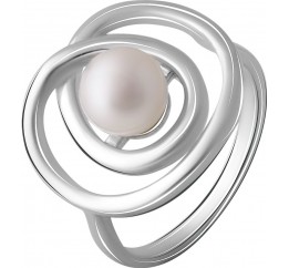 Серебряное кольцо SilverBreeze с натуральным жемчугом барочным (2071396) 17.5 размер