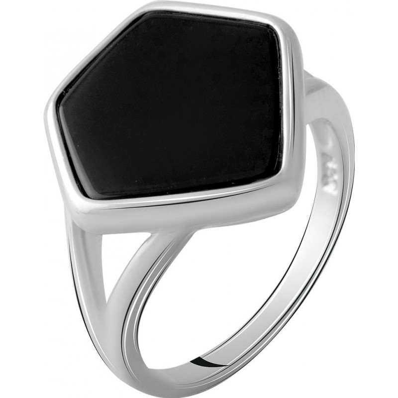Серебряное кольцо SilverBreeze с натуральным ониксом 2.776ct 2070368 18 размер, 18 размер, 18 размер, 18 размер