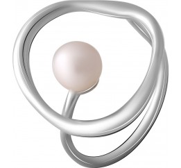 Серебряное кольцо SilverBreeze с натуральным жемчугом (2069096) 18 размер