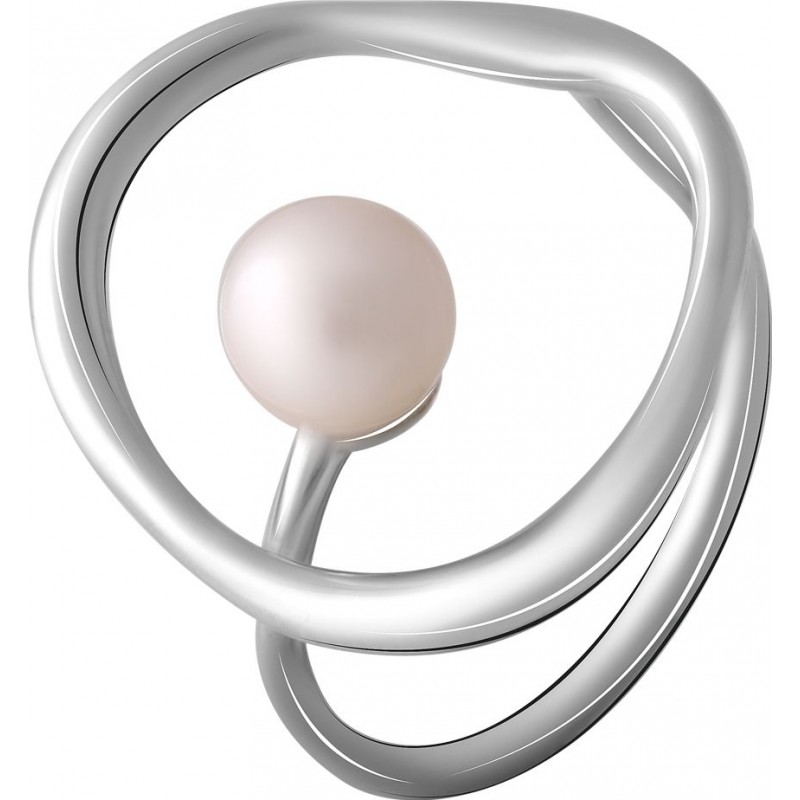 Серебряное кольцо SilverBreeze с натуральным жемчугом (2069096) 18 размер