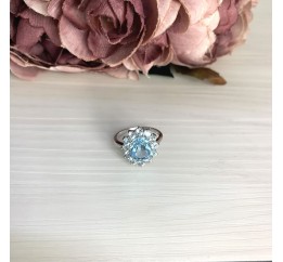 Серебряное кольцо SilverBreeze с натуральным топазом (2067962) 18.5 размер