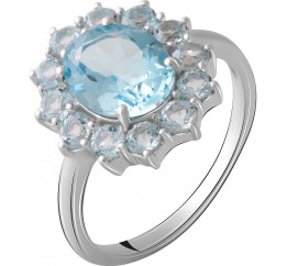 Серебряное кольцо SilverBreeze с натуральным топазом 2067962 18.5 размер, 18.5 размер, 18.5 размер, 18.5 размер