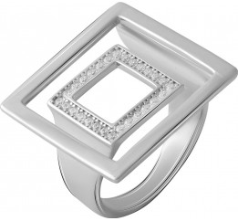 Серебряное кольцо SilverBreeze с фианитами (2066477) 17 размер
