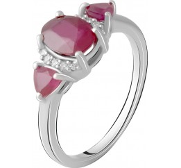 Серебряное кольцо SilverBreeze с натуральным рубином 2.634ct 2065326 18 размер, 18 размер, 18 размер, 18 размер