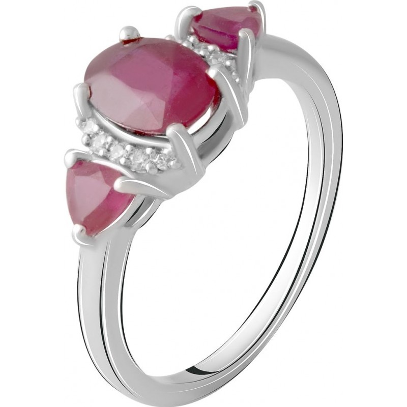 Серебряное кольцо SilverBreeze с натуральным рубином 2.634ct (2065326) 18 размер