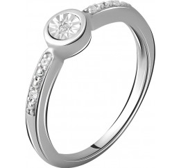 Серебряное кольцо SilverBreeze с натуральными бриллиантом 0.05ct 2064244 17.5 размер, 17.5 размер, 17.5 размер, 17.5 размер
