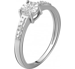 Серебряное кольцо SilverBreeze с натуральными бриллиантом 0.03ct 2064183 16.5 размер, 16.5 размер, 16.5 размер, 16.5 размер