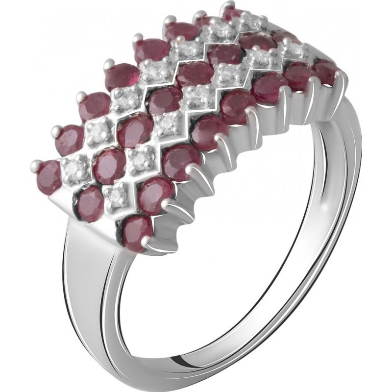 Серебряное кольцо SilverBreeze с натуральным рубином (2063933) 18.5 размер