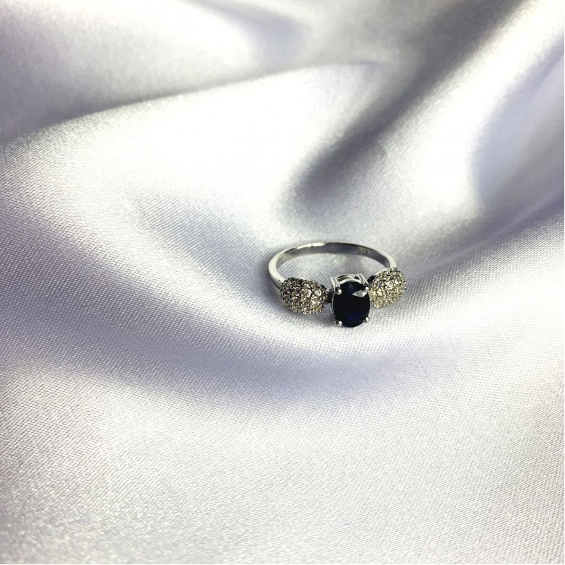 Серебряное кольцо SilverBreeze с натуральным сапфиром 1.615ct 2063148 18.5 размер, 18.5 размер, 18.5 размер, 18.5 размер