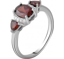 Серебряное кольцо SilverBreeze с натуральным гранатом 2.034ct 2062721 18 размер, 18 размер, 18 размер, 18 размер