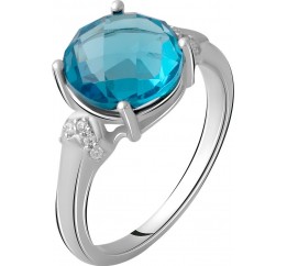 Серебряное кольцо SilverBreeze с натуральным топазом Лондон Блю 3.36ct 2062561 17.5 размер, 17.5 размер, 17.5 размер, 17.5 размер