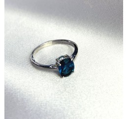 Серебряное кольцо SilverBreeze с натуральным топазом Лондон Блю 1.013ct 2062325 18 размер, 18 размер, 18 размер, 18 размер