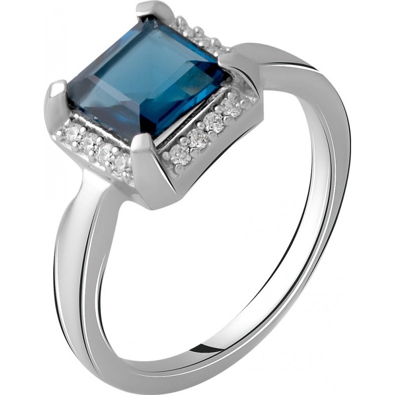 Серебряное кольцо SilverBreeze с натуральным топазом Лондон Блю 1.603ct 2062264 17 размер, 17 размер, 17 размер, 17 размер