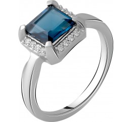 Серебряное кольцо SilverBreeze с натуральным топазом Лондон Блю 1.603ct 2062264 18 размер, 18 размер, 18 размер, 18 размер
