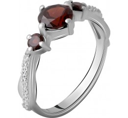 Серебряное кольцо SilverBreeze с натуральным гранатом 1.47ct 2061519 17 размер, 17 размер, 17 размер, 17 размер