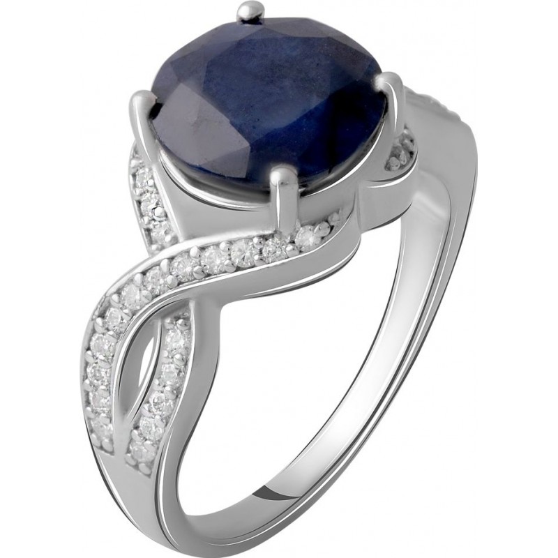 Серебряное кольцо SilverBreeze с натуральным сапфиром 4.998ct (2061045) 17.5 размер