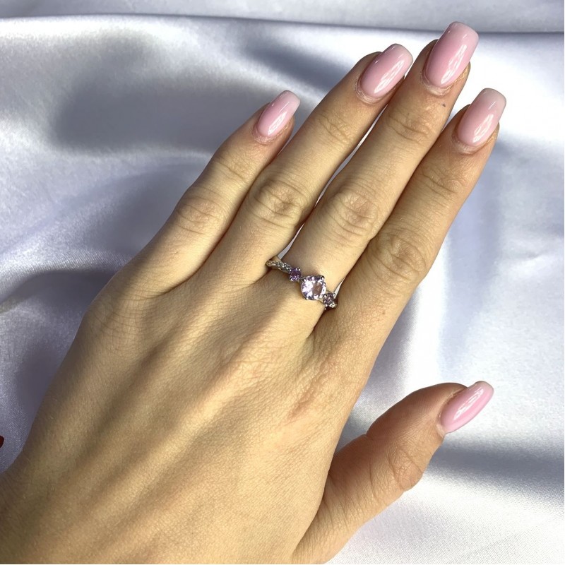 Серебряное кольцо SilverBreeze с натуральным аметистом 1.22ct (2060499) 17 размер