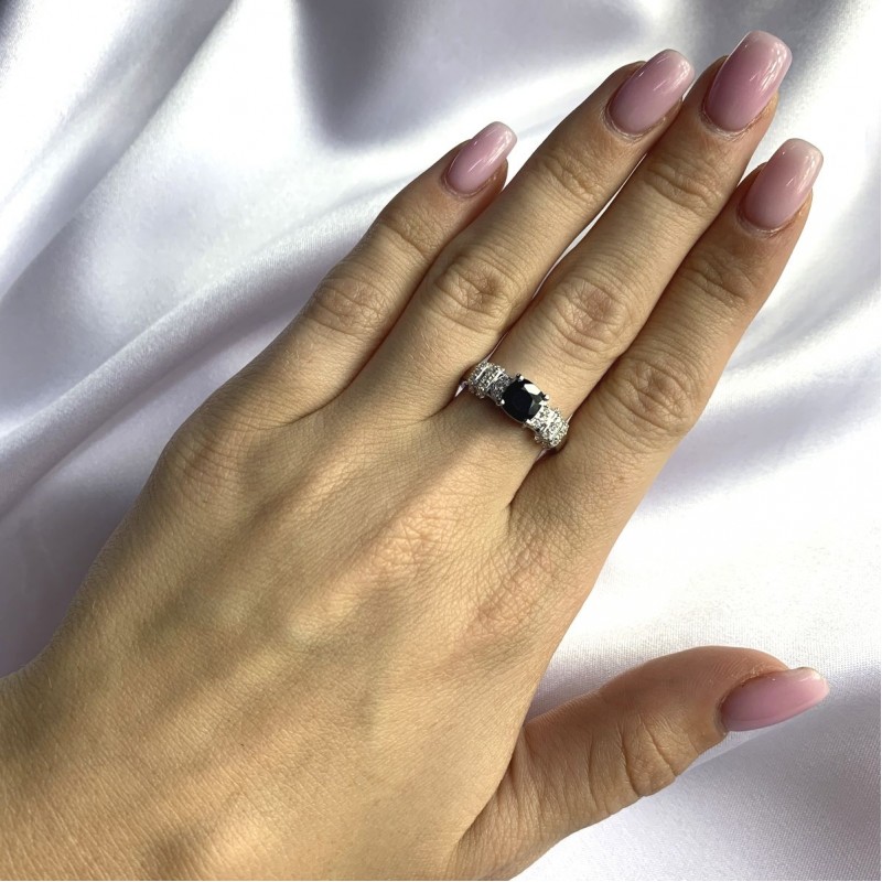 Серебряное кольцо SilverBreeze с натуральным сапфиром 1.618ct (2059455) 17.5 размер