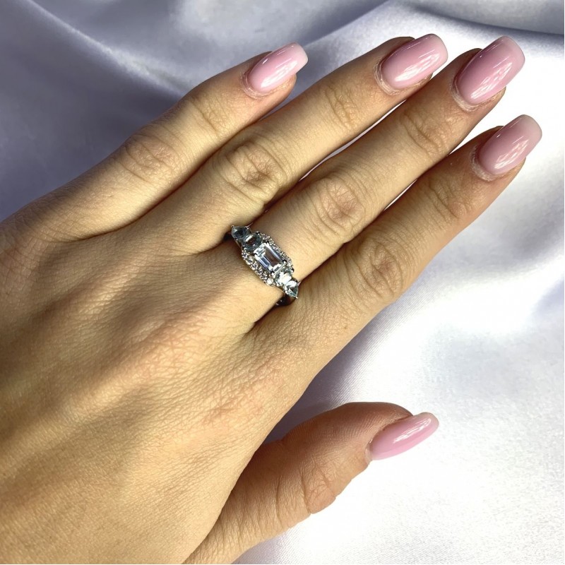 Серебряное кольцо SilverBreeze с натуральным топазом 1.68ct 2058977 18 размер, 18 размер, 18 размер, 18 размер