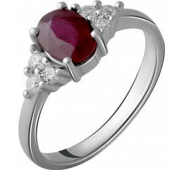 Серебряное кольцо SilverBreeze с натуральным рубином 1.327ct 2058045 16.5 размер, 16.5 размер, 16.5 размер, 16.5 размер