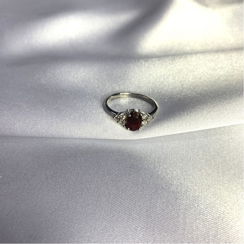 Серебряное кольцо SilverBreeze с натуральным рубином 1.327ct (2058045) 17.5 размер