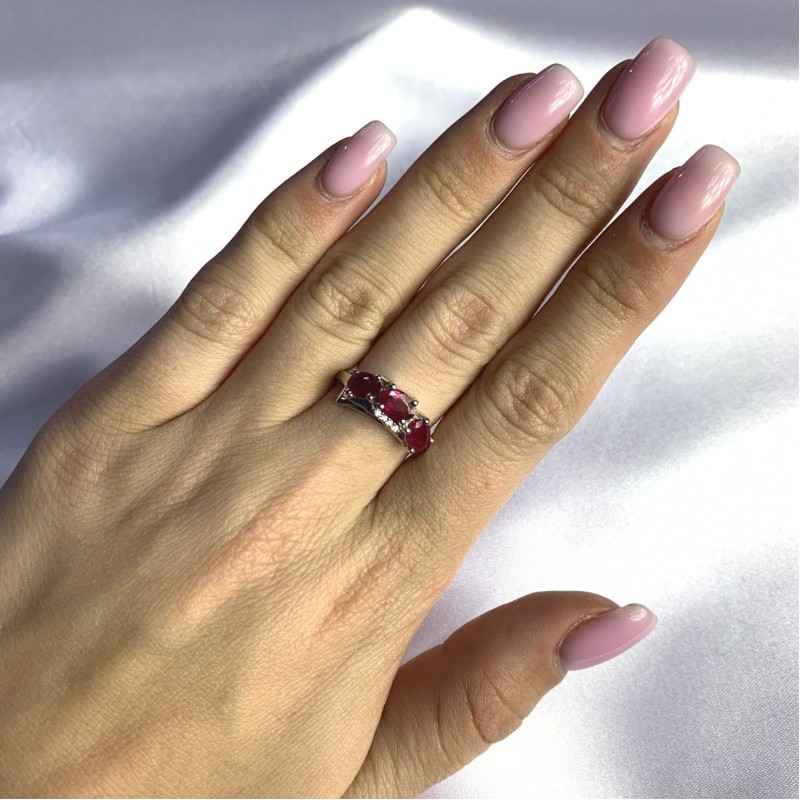 Серебряное кольцо SilverBreeze с натуральным рубином 2.144ct (2057987) 18 размер