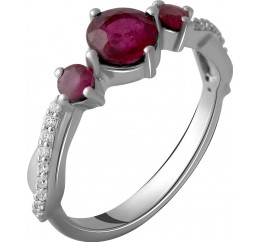 Серебряное кольцо SilverBreeze с натуральным рубином 1.97ct (2057864) 17.5 размер