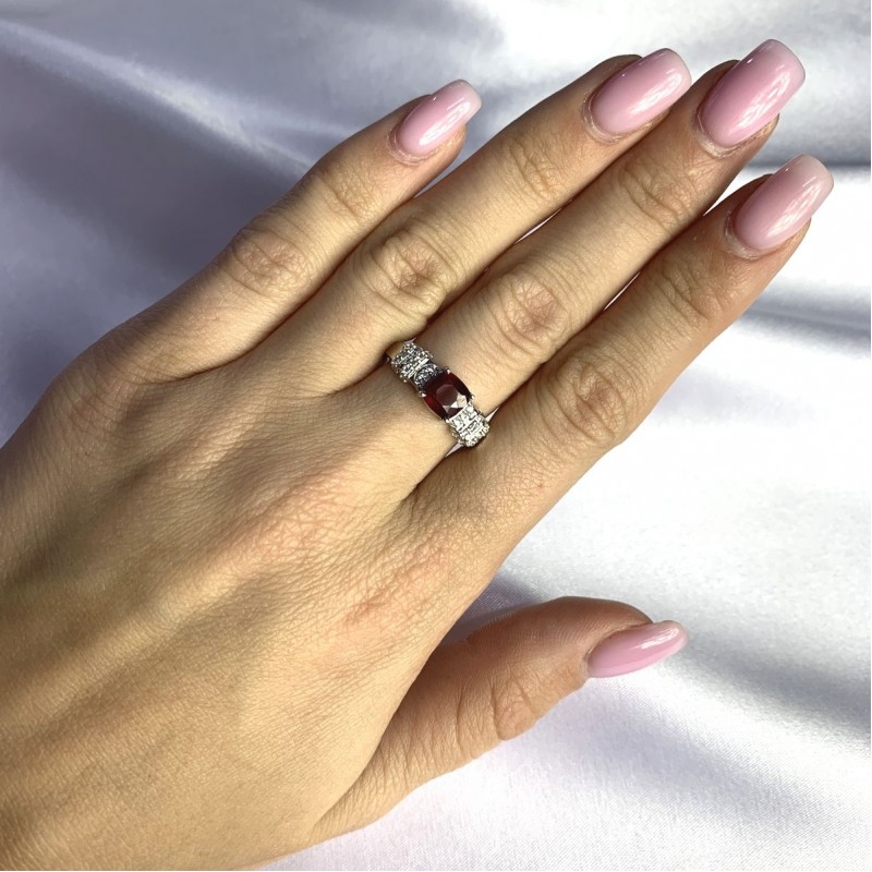 Серебряное кольцо SilverBreeze с натуральным рубином 1.692ct (2057796) 18.5 размер