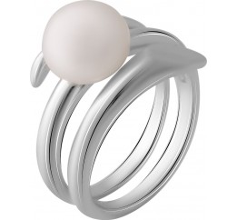 Серебряное кольцо SilverBreeze с натуральным жемчугом (2056492) 18 размер