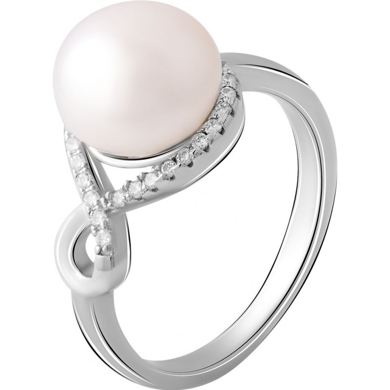 Серебряное кольцо SilverBreeze с натуральным жемчугом (2055426) 16.5 размер