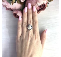 Серебряное кольцо SilverBreeze с натуральным жемчугом (2055402) 18 размер